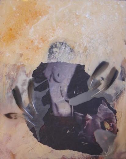 Kerstin Wüstenhöfer-Loges, Malerei, “Erzählendes Stilleben“ , Mischtechnik auf Holz,50 cm x 40 cm