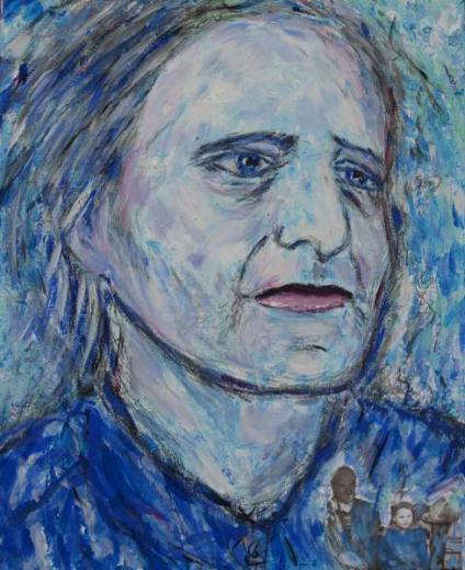 Kerstin Wüstenhöfer-Loges, Malerei, “Jochen S.“ , Mischtechnik auf  Leinwand,50 cm x 40 cm