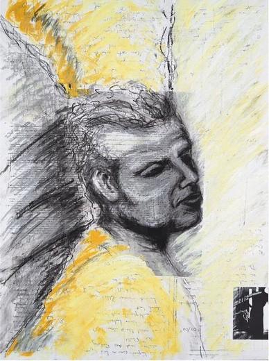 Kerstin Wüstenhöfer-Loges, Malerei, “Für A“ , Mischtechnik auf  Holz,80 cm x 60 cm