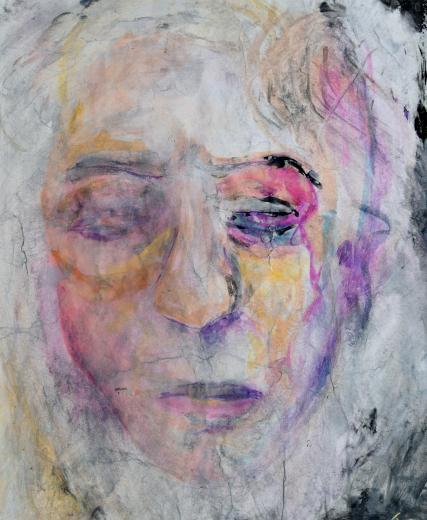 Kerstin Wüstenhöfer-Loges, Malerei, “Mensch 2“ , Mischtechnik auf Papier,90 cm x 70 cm