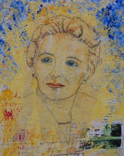 Kerstin Wüstenhöfer-Loges, Malerei, “A ...“ , Mischtechnik auf Holz,50 cm x 40 cm
