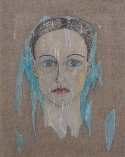 Kerstin Wüstenhöfer-Loges, Malerei, “Selbst in Fragmenten“ , Mischtechnik auf Leinwand,50 cm x 40 cm