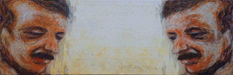 Kerstin Wüstenhöfer-Loges, Malerei, “Vergessen“ , Mischtechnik auf Leinwand,90 cm x 30 cm
